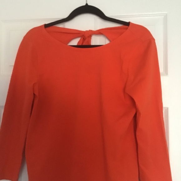 K Crew orange long sleeve top with cutout  back detail - size S - Picture 2 of 3